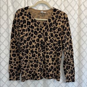 GAP Leopard Print Cardigan, Women’s Size L, EUC